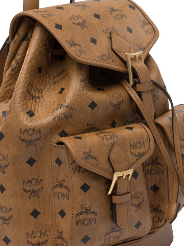 "MCM" Sac à dos femme marron en cuir – Image 4