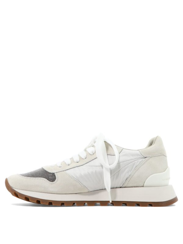 "Brunello Cucinelli" Sneakers femme blanches en cuir – Image 3