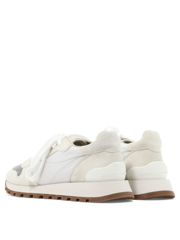 "Brunello Cucinelli" Sneakers femme blanches en cuir – Image 4