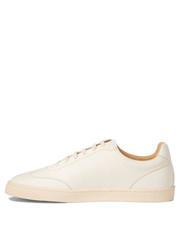 "Brunello Cucinelli" sneakers blanches en cuir pour homme – Image 3