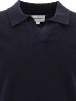 "Norse Projects" polo homme bleu Leif en lin et coton – Image 3