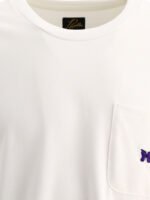 "Needles" t-shirt manches longues blanc coton homme coupe relaxed – Image 3