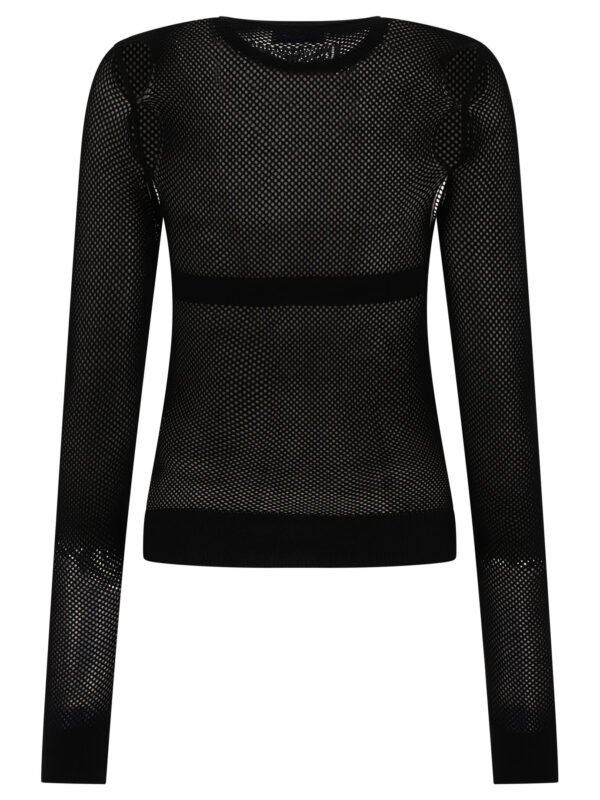"Off-White" Top femme noir en viscose coupe standard – Image 2