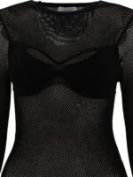 "Off-White" Top femme noir en viscose coupe standard – Image 3