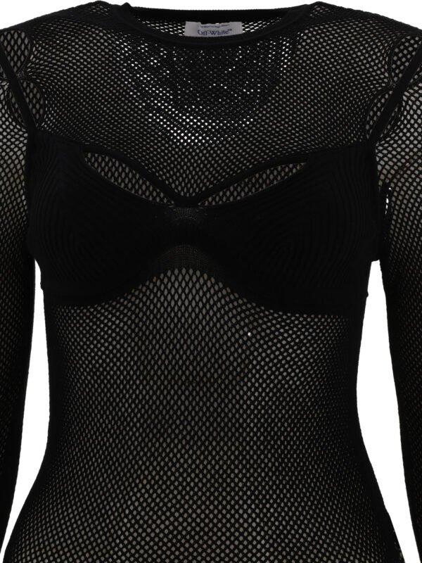 "Off-White" Top femme noir en viscose coupe standard – Image 3