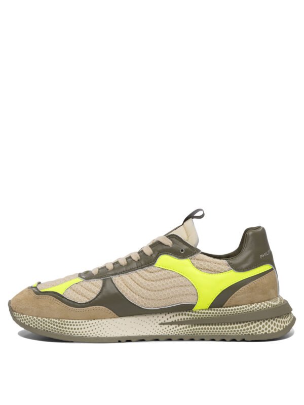 "Philippe Model Paris" sneakers homme vertes et marron en tissu et cuir – Image 3