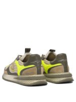 "Philippe Model Paris" sneakers homme vertes et marron en tissu et cuir – Image 4