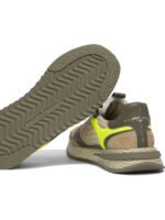 "Philippe Model Paris" sneakers homme vertes et marron en tissu et cuir – Image 5