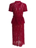 "Self-Portrait" Robe femme bordeaux en polyamide coupe standard – Image 2