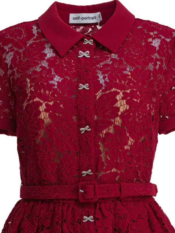 "Self-Portrait" Robe femme bordeaux en polyamide coupe standard – Image 3