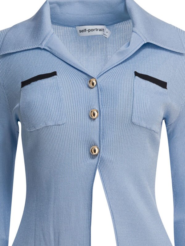"Self-Portrait" Top femme bleu en viscose coupe standard – Image 3