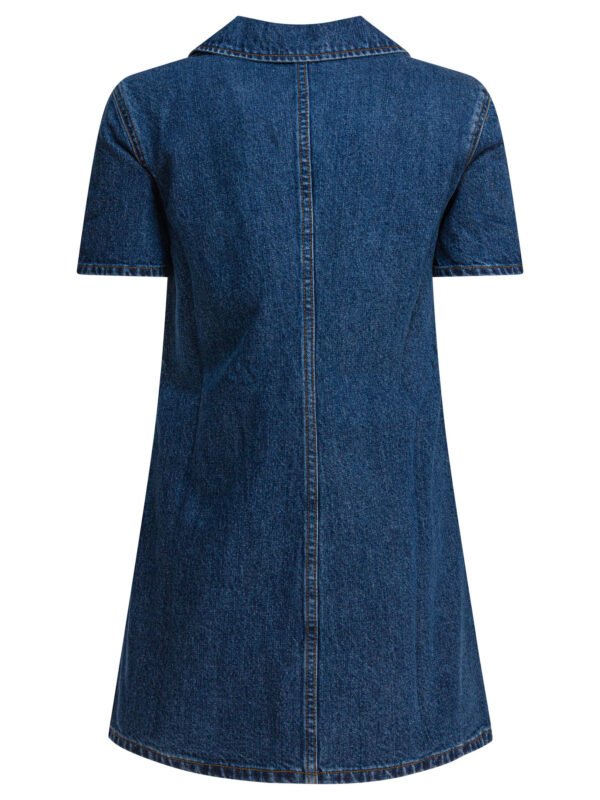 "Self-Portrait" Robe femme bleue en coton – Image 2