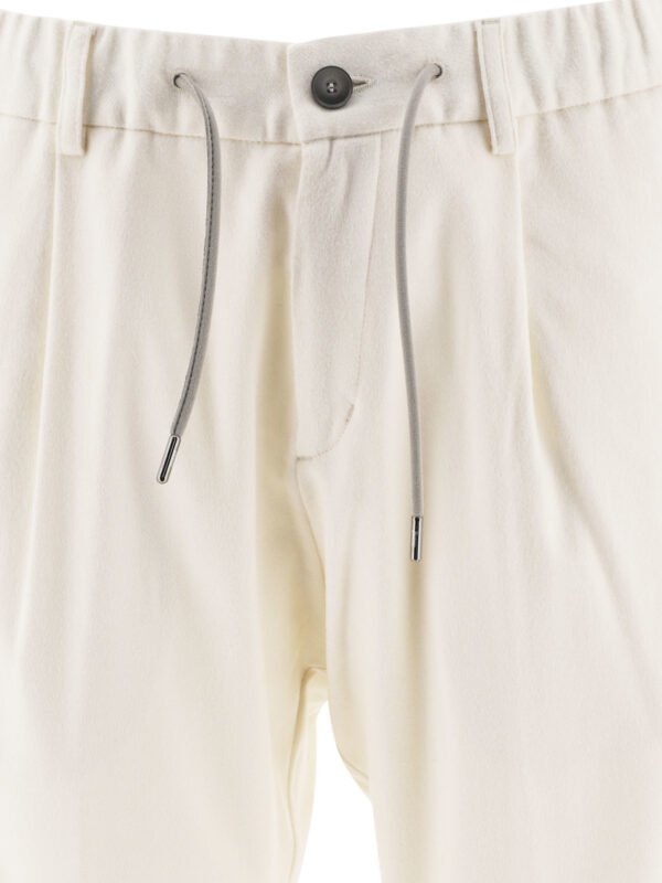 "Herno" pantalon homme blanc en cachemire et soie coupe regular – Image 3