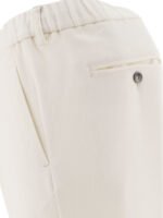 "Herno" pantalon homme blanc en cachemire et soie coupe regular – Image 4