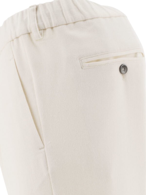 "Herno" pantalon homme blanc en cachemire et soie coupe regular – Image 4
