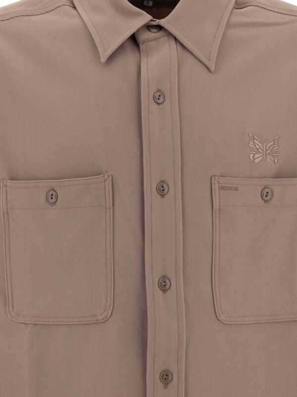 "Needles" chemise homme marron polyester coupe regular – Image 3