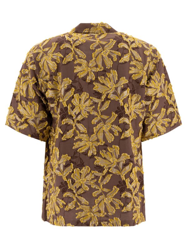 "Needles" chemise homme marron Cabana manches courtes en coton et cupro – Image 2
