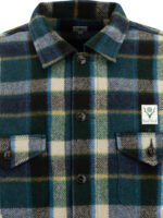 "South2 West8" chemise Smokey en laine melton verte pour homme – Image 3