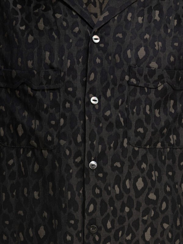 "Needles" chemise One-Up noire en polyester et coton coupe décontractée à manches longues pour homme – Image 3