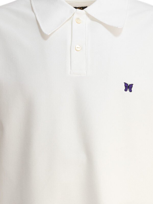 "Needles" polo homme blanc en polyester coupe regular – Image 3