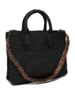 "Ibeliv" sac à main femme noir en raphia – Image 2