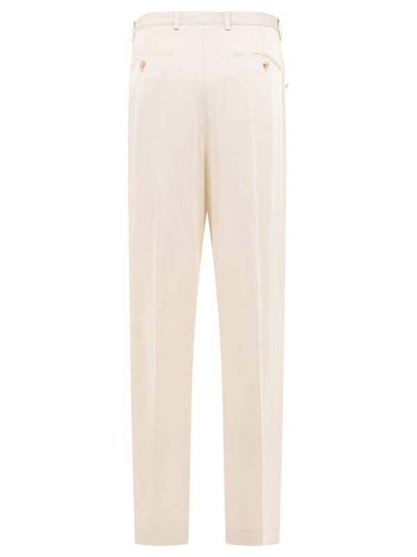 "Rick Owens" pantalon femme blanc en acétate coupe regular taille haute – Image 2