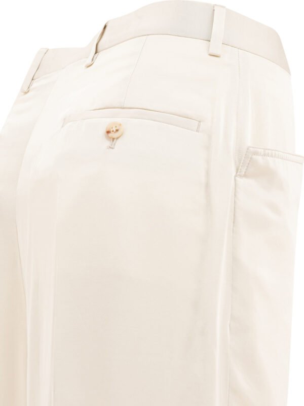 "Rick Owens" pantalon femme blanc en acétate coupe regular taille haute – Image 4
