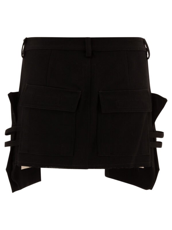 "Rick Owens" jupe courte femme noire Stefan en laine coupe ajustée – Image 2
