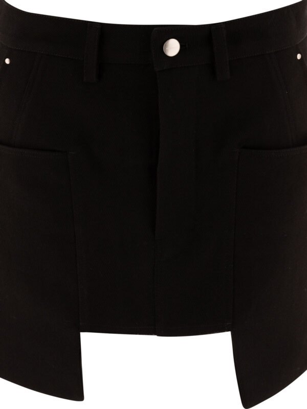 "Rick Owens" jupe courte femme noire Stefan en laine coupe ajustée – Image 3