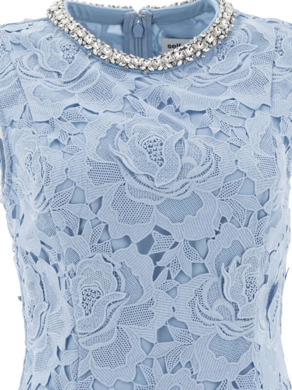"Self-portrait" robe femme bleue en polyester – Image 3