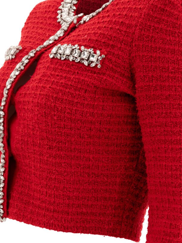 "Self-Portrait" veste femme rouge effet métallisé – Image 4