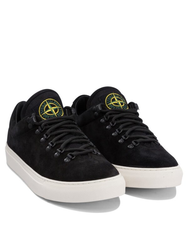"Stone Island" Baskets basses homme noires en suède et semelle gomme – Image 2
