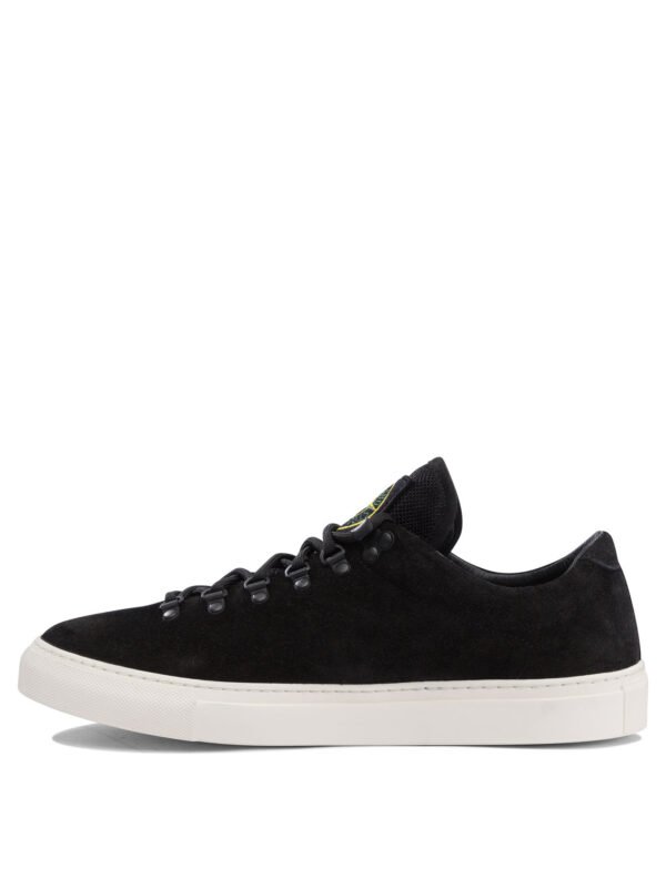 "Stone Island" Baskets basses homme noires en suède et semelle gomme – Image 3