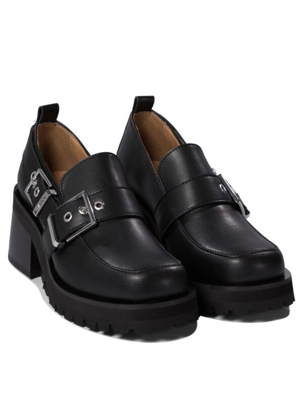 "Ganni" mocassins femme noirs à plateforme et boucle en polyester recyclé – Image 2