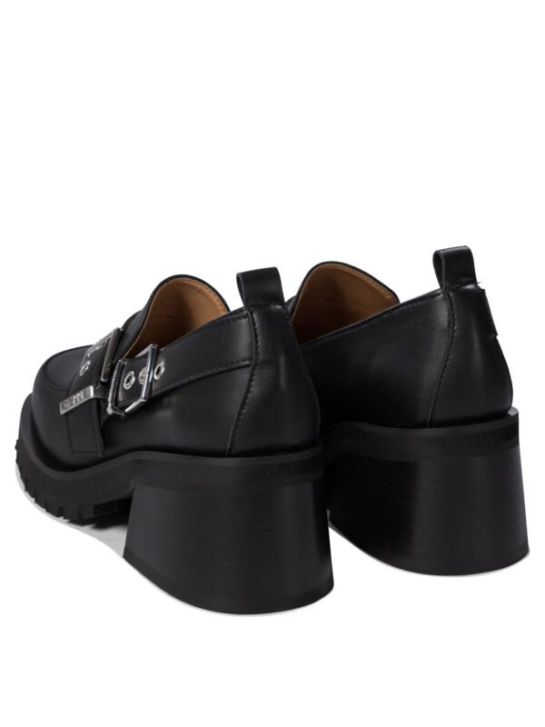 "Ganni" mocassins femme noirs à plateforme et boucle en polyester recyclé – Image 4