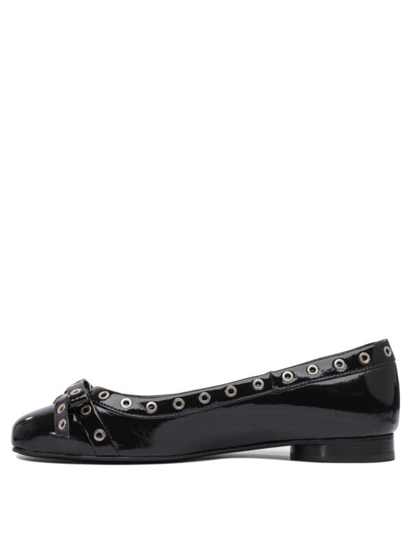 "Ganni" ballerines femme noires à nœud ajouré en coton recyclé et polyuréthane – Image 3