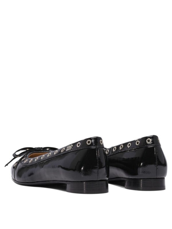 "Ganni" ballerines femme noires à nœud ajouré en coton recyclé et polyuréthane – Image 4