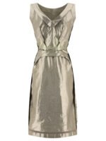 "Maison Margiela" Robe femme dorée en coton et polyester coupe regular – Image 2
