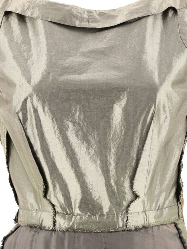 "Maison Margiela" Robe femme dorée en coton et polyester coupe regular – Image 3