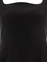 "Sandbeige" Robe femme noire en laine coupe fluide – Image 3