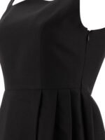 "Sandbeige" Robe femme noire en laine coupe fluide – Image 4