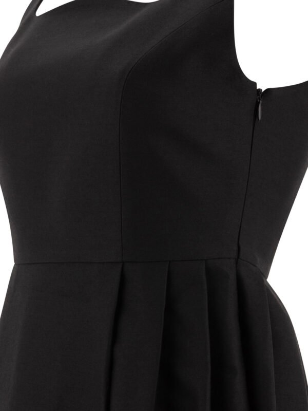 "Sandbeige" Robe femme noire en laine coupe fluide – Image 4