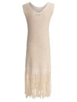 "Sandbeige" robe beige en coton et polyester pour femme – Image 2