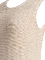 "Sandbeige" robe beige en coton et polyester pour femme – Image 4