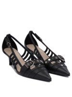 "Pinko" chaussures femme à talons noires en cuir – Image 2