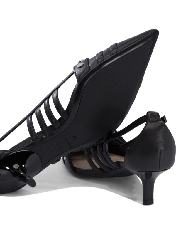 "Pinko" chaussures femme à talons noires en cuir – Image 5