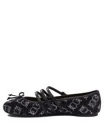 "Pinko" ballerines femme noires en cuir et tissu - Image 3