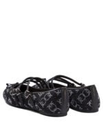 "Pinko" ballerines femme noires en cuir et tissu - Image 4