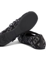 "Pinko" ballerines femme noires en cuir et tissu - Image 5