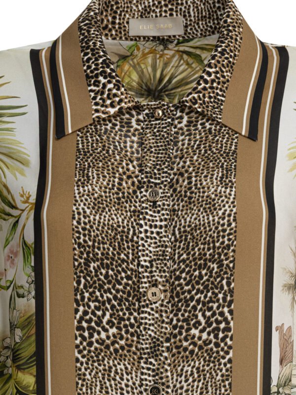 "Elie Saab" chemise femme marron imprimé Savannah en viscose – Image 3
